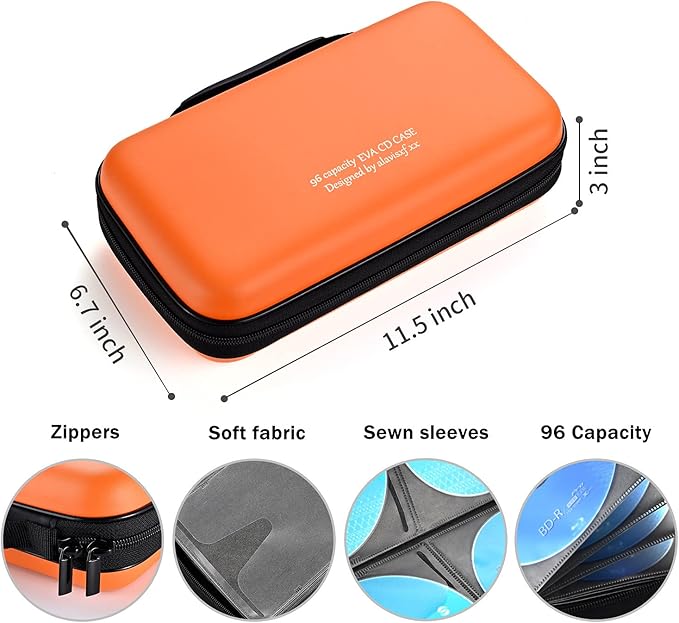 DVD Case, EVA CD Case Holder Storage Organizer Portable Protective DVD Wallet Holder for Car
