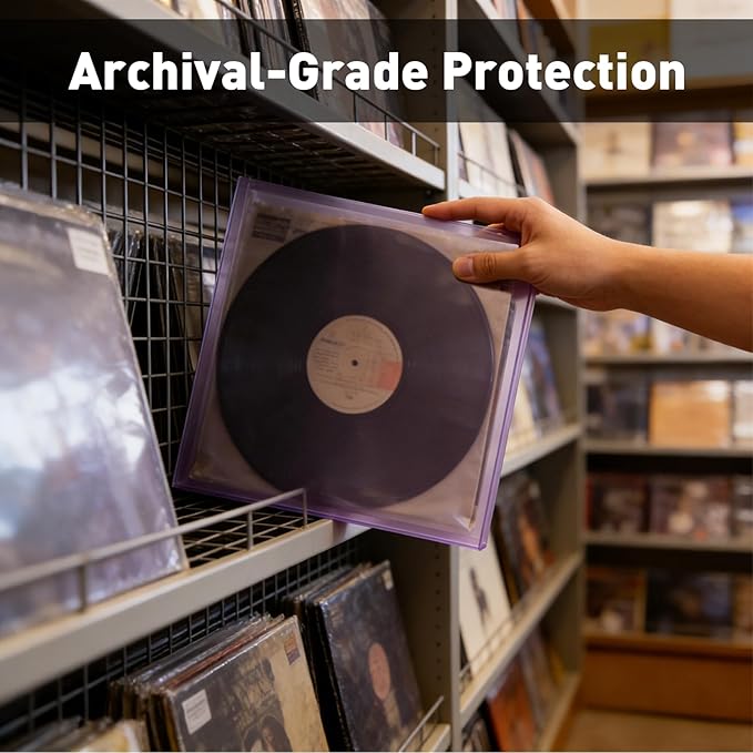 5PCS 12-Inch Vinyl Record Toploader - 7mm Rigid PVC Hard Outer Sleeves, Crystal Clear Plastic Protectors for LP Album Storage & Display, Compatible with Inner Sleeves