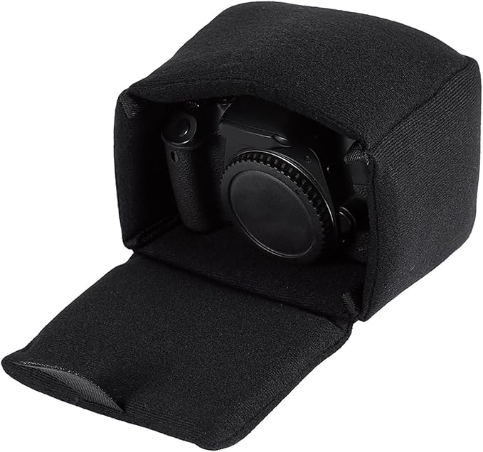 DLSR Camera Bag, Small Mirrorless Camera Insert DLSR Camera Bag Insert Padded Shockproof Foldable Camera Case Bag Organizer Accessory for Photographing Padded Camera Pouch Camera Insert Bag (Black)