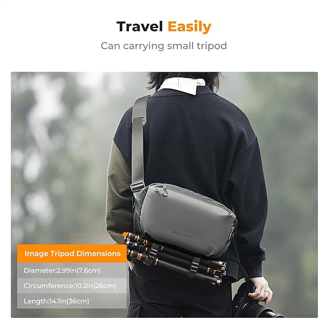 K&F Concept 2 in 1 Sling Bag Everyday Shoulder Bag & Multifunction Photography Crossbody Camera DSLR Backpack Portable Bag