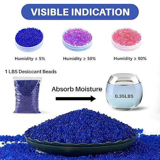 Sukh Blue Silica Desiccant Beads 430G - Indicating Silica Gel Beads Drying Silicone Beads Reusable Desiccant Dehumidifier for Camera,Electronic,Books,Documents,Clothes,Painting,Jewelry