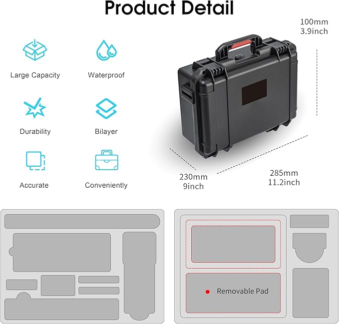 Hard Case for Insta360 X5 Bundle Double Layers Large Capacity Organizer IP67 Travel Hard Carrying Case for Insta 360 X5 114cm Invisible Selfie Stick Accessories