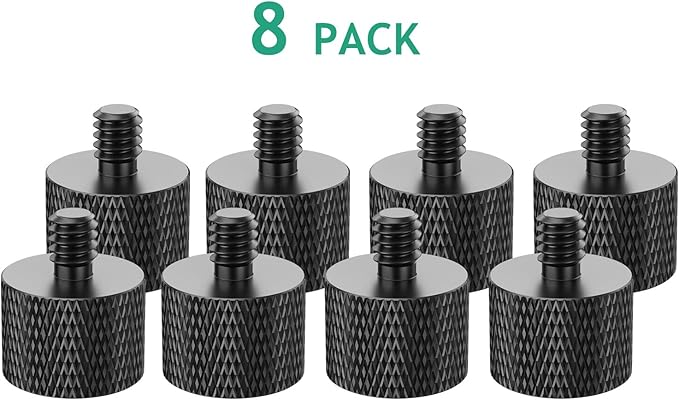 Mic Stand Adapter 5/8 female to 1/4 male Screw Adapter Mic Thread Screw for Microphone Stand Mic Mount 8 Piece by Rigych