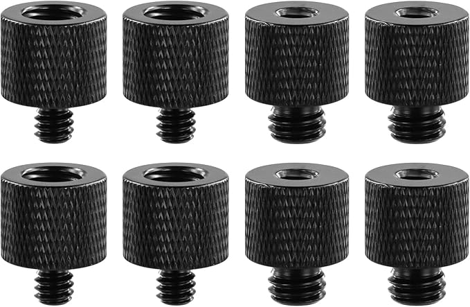 8pcs Mic Stand Adapter, 4 3/8 Female to 1/4 Male Mic Screw Adapter & 4 1/4 Female to 3/8 Male Mic Mount Adapter Camera Screw Adapter Thread for Microphone Stand Tripod