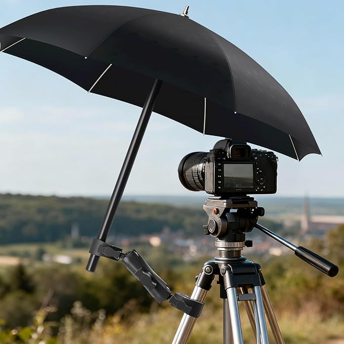 Super Double Clamp Mount Umbrella Camera Pole Clamp Holder,360° Magic Socket Arm Ball Head for Umbrella Chair Clip, Photo Studio Light Stand,Photo Boom Stand,Cross Bar,Stroller,Flag Holder Mount