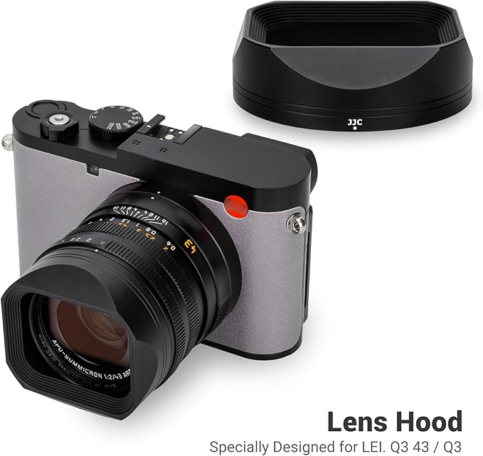 JJC Metal Lens Hood for Leica Q3 43/ Q3/ Q2 Cameras, Compatible with 49mm Lens Filter & Original Lens Cap, No Vignetting