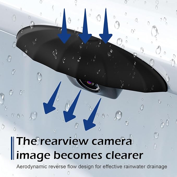 Hugwits Car Rearview Camera Anti-Rain Cover, 0.7" x 3.9" Silicone Reversing Camera Rain Eyebrow Cover, Self-Adhesive Dashcam Protective Covers, Universal for Most Cars (Black)