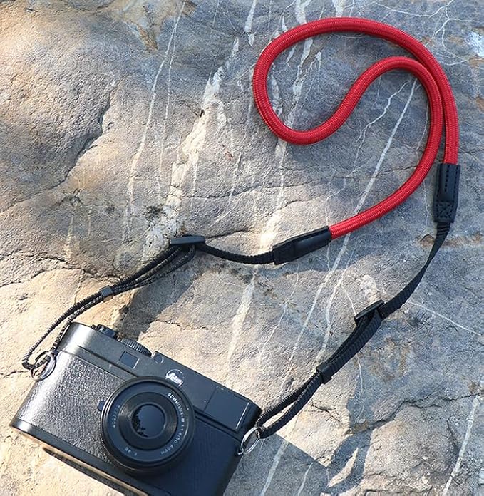 HITHUT Quick Release Camera Neck Strap Shoulder Strap Belt for Mirrorless Digital Cameras Climbing Rope with Quick Release QD Loops Connector with O-Ring Adjustable Length 30-53inch Red