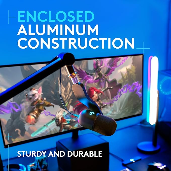 Logitech G Compass Premium Broadcast Boom Arm for Microphone, Internal Springs, Desktop Clamp and Built-in Cable Management, For Recording, Gaming, Streaming - Black