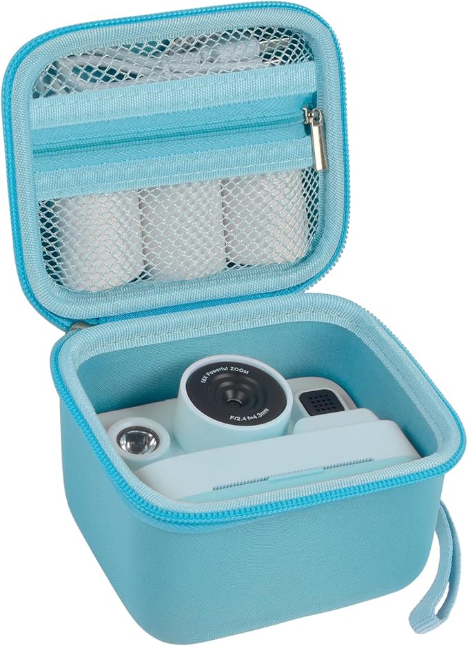 ANKHOH Case for Dylanto/for DUDUDRAGON/for Yehtta/for Gofunly/for LETSHAH Kids Camera Instant Print, 1080P Kid Cameras Storage Organizer Gifts Bag for Printing Paper and Toy Accessories,Blue-Only Box