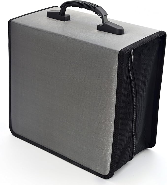 alavisxf xx CD Case, 432 Capacity DVD Case Holder, Heavy Duty Zipper Protective Movie Media Storage Organizer Binder Wallet for Car Home Office Travel (Grey, 432 Capacity)