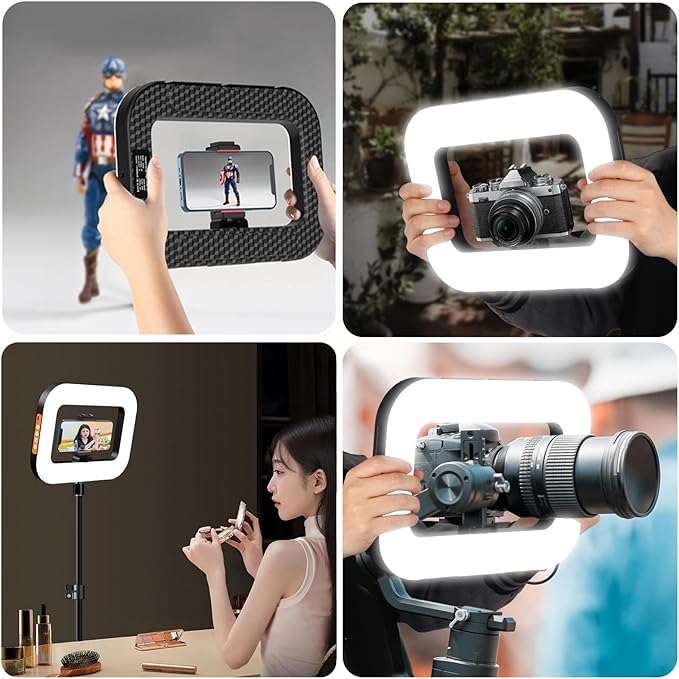 Portable Ring Light,Handheld Selfie Light Kit,LED Phone Video Stabilizer Light with 8000mAh Battery for iPhone Light Video Recording,Camera Video, YouTube, TikTok,Makeup Lights