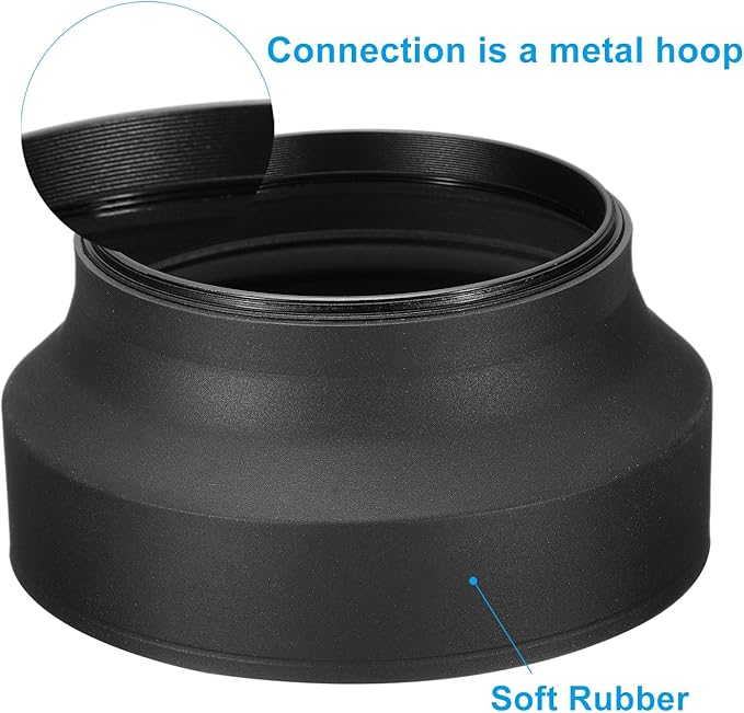 PATIKIL 82mm Camera Lens Hood, Rubber Collapsible Lens Protector Anti-Reflection Blocks Excess Sunlight Enhance Camera Photography for Nikon, for Fujifilm, for Pentax, for Leica