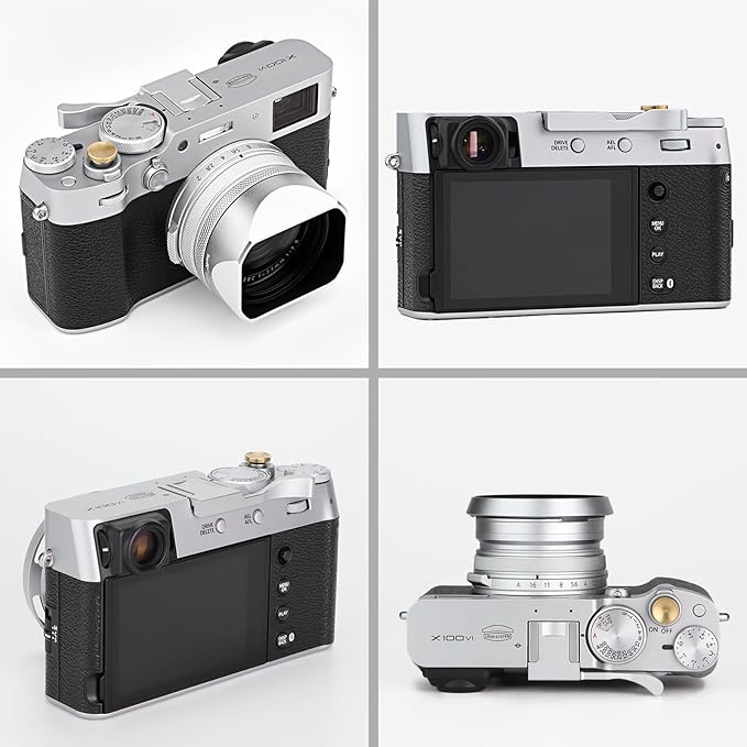 Haoge THB-X2S Metal Hot Shoe Thumb Up Rest Hand Grip for Fujifilm X100VI Fuji X100V Camera Silver