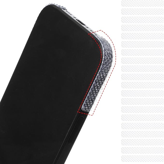 20pcs Grip Stickers for Phone Cell Phone Grip Tape Rubber Non Slip Side Sticker Adhesive Grippy Bumper Frame Stickers Finger Decal Waterproof Pre-Cut Non Slip Kit for Cell Phone Cases, Handles, Tools