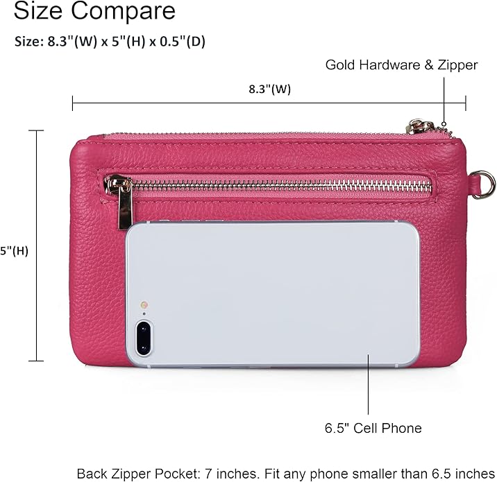 befen Genuine Leather Wristlet Clutch RFID Blocking Bag Cell Phone Wallet Purse Wristlet Wallet Purses and Handbags for Women