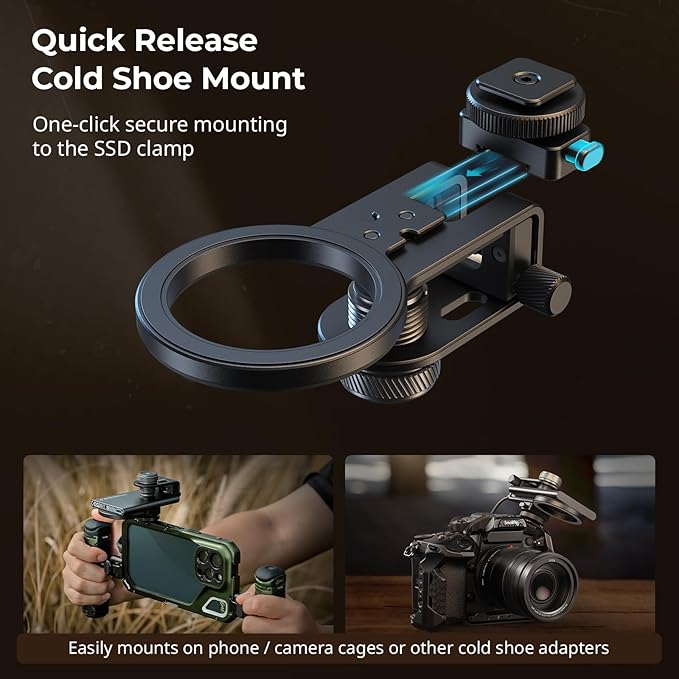 Bundle: SmallRig Universal Smartphone Video Rig for iPhone 16 15 14 for Samsung 2791+2-in-1 SSD Mount Bracket 4779