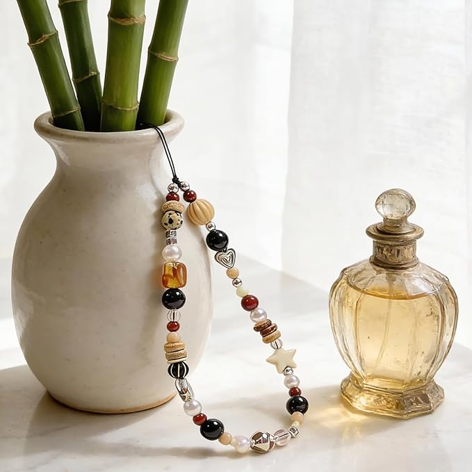 Beaded Camera Wrist Strap Cute Digital Camera Charm Lanyard Phone Charms Strap Beaded Camera Chain for Phone Bag Keychain