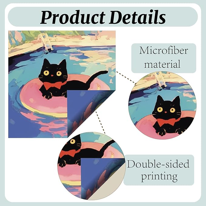 CREATCABIN 6 Packs Cute Cat Glasses Cleaning Cloth Microfiber Cloth Soft Multi-Color Sunglasses Cleaner Cloths Reusable Thicken Wipes Cloths for Eyeglasses Camera Cell Phone Lens Screens 6 x 6 Inch