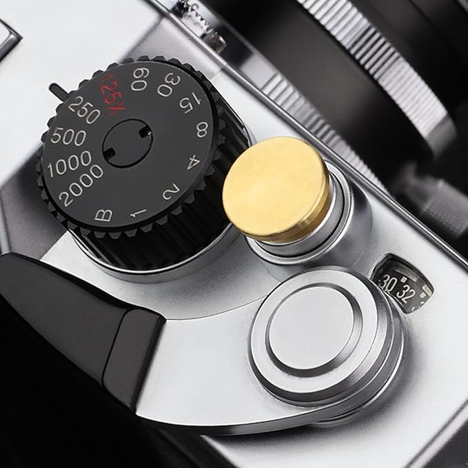 Haoge Metal Shutter Release Button for Fujifilm XE1 X-E2 X-E2S X-E3 XE5 X-T4 X-T3 X-T30 X-T20 X-Pro3 X-Pro2 X100V X100T X100S X100F Camera Accessories Convex Surface Golden