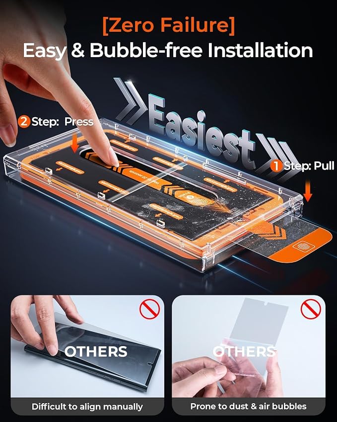 X-it 2 Packs Screen Protector for Samsung Galaxy S24 plus 6.8-inch - [Auto-Dust Removal] 9H+ Tempered Glass [10X Military Protection], Bubble Free, Case Friendly