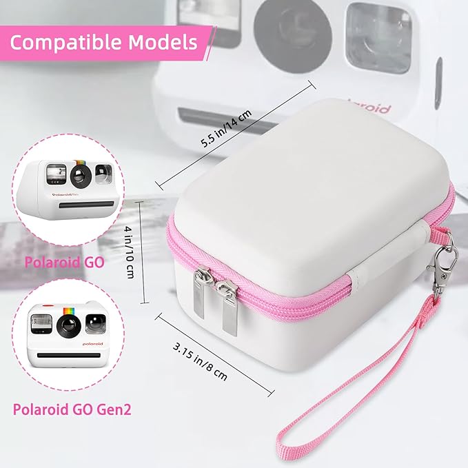 Case for Polaroid Go Gen 2/ PolaroidGo Mini Instant Camera, Travel Storage Bag for Polaroids Go Camera and Film Accessories (Whtie)