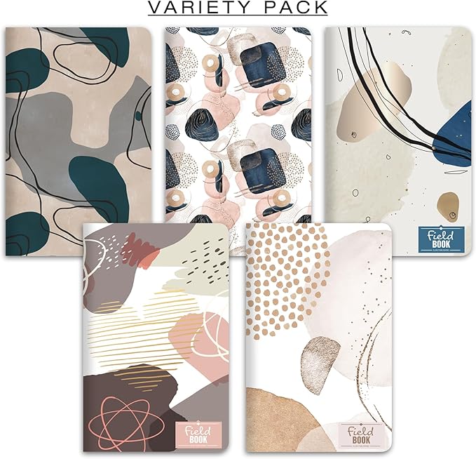 Elan Publishing Company 5 x 8 Field Book 5 Pack Set - Line Text/Boho