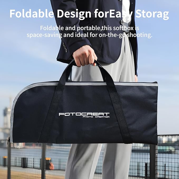 23.6inch/60cm Parabolic Softbox Bowens Mount with Honeycomb Grid,Diffusers,Bullion Tablet,Quick Set-up Release Foldable Softbox for Strobe Flash Studio Photography and Other Bowens Mount Lights