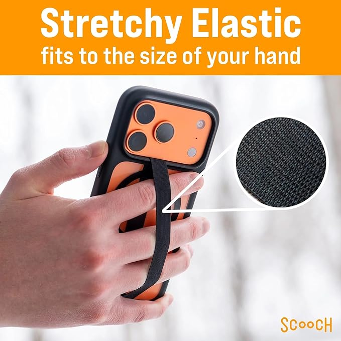 Scooch Bandmate, Elastic Flexible Phone Strap, Universal Slim Hand Finger Grip, Non-Slip Cell Phone Holder, Fits All Phone Cases, 3 Pack