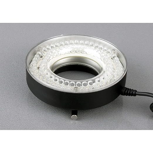 AmScope LED-80MB 80-LED Microscope Ring Light Black with Metal Body and Adapter