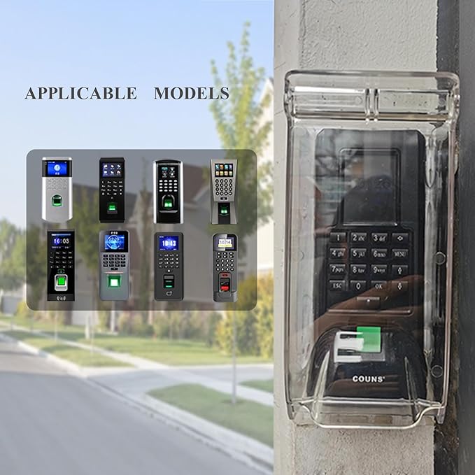 Clear Gate Outdoor Keypad Cover,Flip Access Control Rain Cover，Doorbell rain cover Compatible for most Doorbell/Lock Keypad/Attendance Machine/Door Keypad