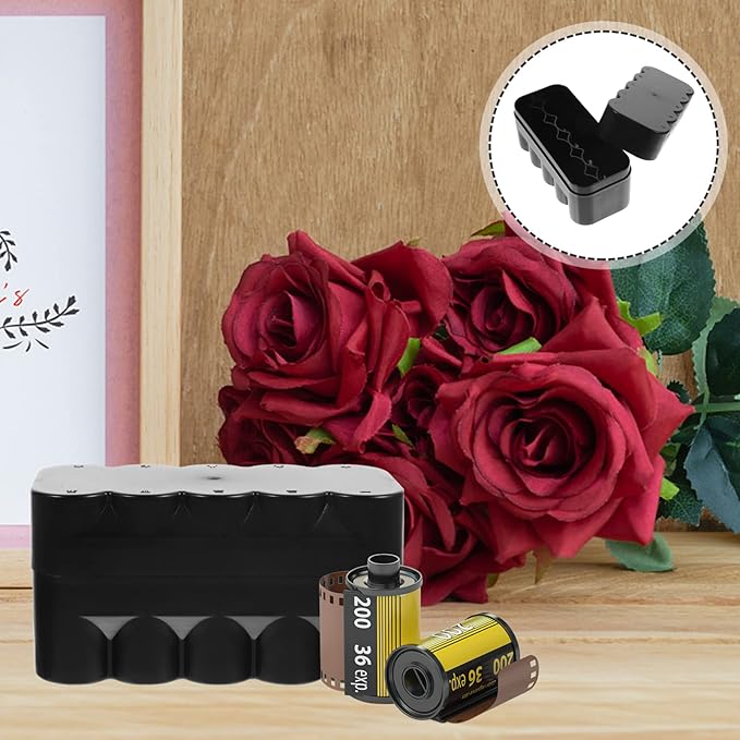 Sewroro Film Storage Box for 10 Rolls Durable Plastic Film Holder Lightweight Organizer for 120Mm Films and Small Items Perfect for Photography Lovers