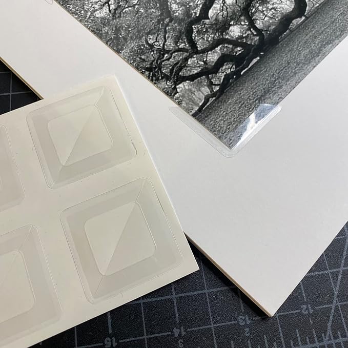 Lineco Archival Polypropylene Mounting Corners, Self Adhesive Clear Photo Corners, Acid-Free, 1.25 Inches, Mounting Artwork, Photographs, Documents.