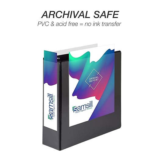 Samsill Durable 3 inch 3 Ring Binder, Made in USA, D Ring Binder, FSC 100% Recycled Chipboard, Black