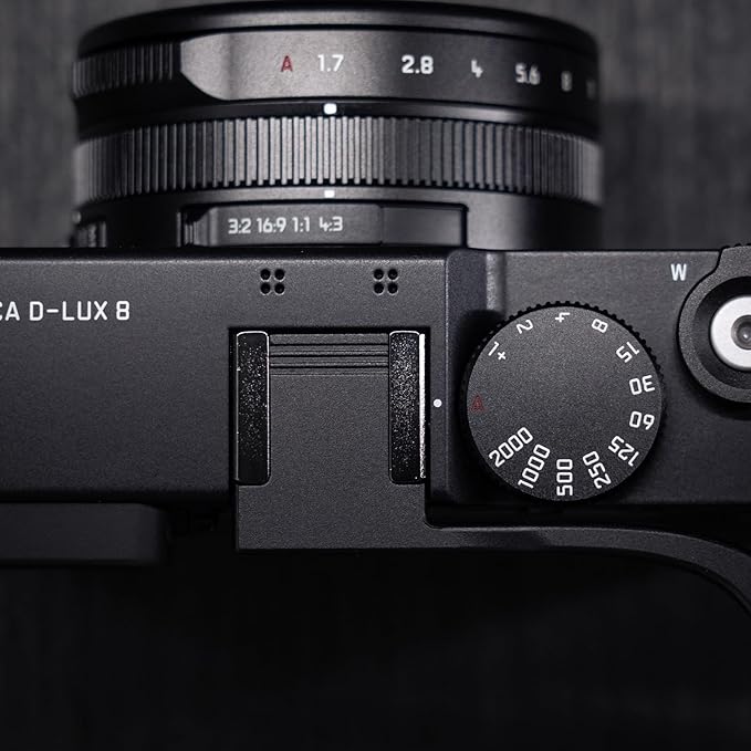 Metal Thumb Up Grip for Leica D-LUX8 DLUX8 Camera, Hot Shoe Thumb Rest Support Grip ，Exclusive Vintage Anti-Slip Pattern, Enhance The camera's Grip Feel (Black)