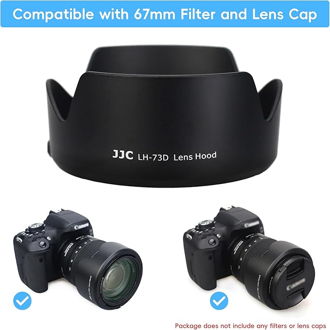 Reversible Lens Hood Shade Protector EW-73D Replacement for Canon RF 28-70mm F2.8 is STM & EF-S 18-135mm F3.5-5.6 is USM (Fits 18-135mm USM Only) & RF 24-105mm F4-7.1 is STM Lens