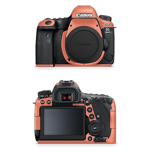Camera Skin Compatible with Canon EOS 6D Mark II Camera (2017) - Solid Salmon - Premium 3M Vinyl Protective Wrap Decal Cover - Easy to Apply | Crafted in The USA by MightySkins