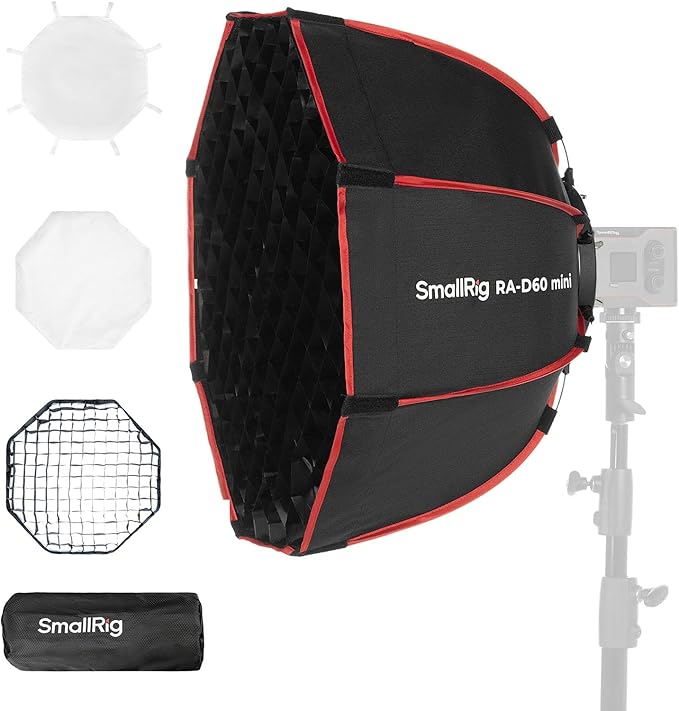 SmallRig RA-D60 Parabolic Softbox, 23.6" Quick Release Softbox with Carrying Bag, Compatible with SmallRig RC60 /RC100 Series COB Video Light for Photography Studio, Video Recording