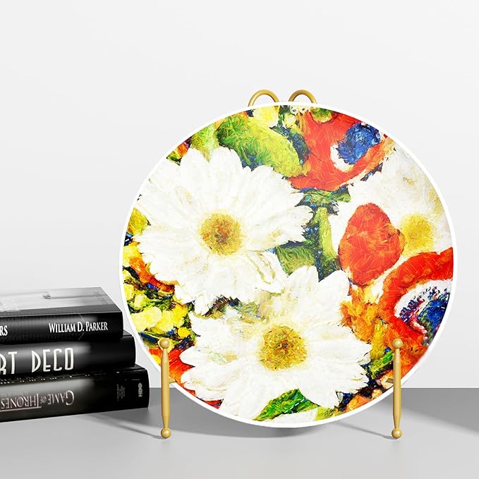 SVENJBB Plate Holder Display Stand, 6 Inch Decorative Plate Stands for Display, Gold Iron Easel Display Stand for Picture, Book, Photo Frame and Decorative Plates (2 Pack)