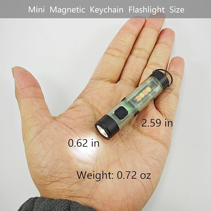 3 Pack Rechargeable Keychain Flashlight, 300 Lumens USB C Rechargeable EDC Flashlights, Portable Small Mini Tiny Led Flashlight with Pocket Clip for Camping, Hiking, Emergencies Travel