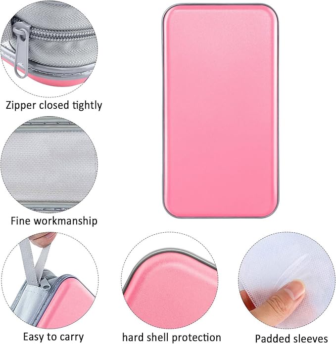 Siveit CD Case, DVD Case Holder 96 Capacity Hard Plastic CD DVD Disc Cases Storage Binder Wallet for Car Home Office Travel (Light Pink)