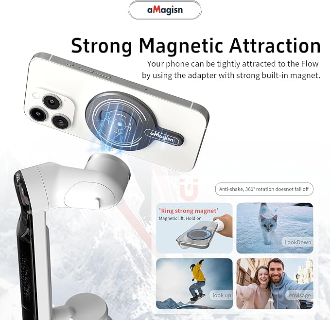 Magnetic Mount Adapter Accessories Compatible with Insta360 Flow Smartphone Gimbal Stabilizer (for Insta360 Flow)