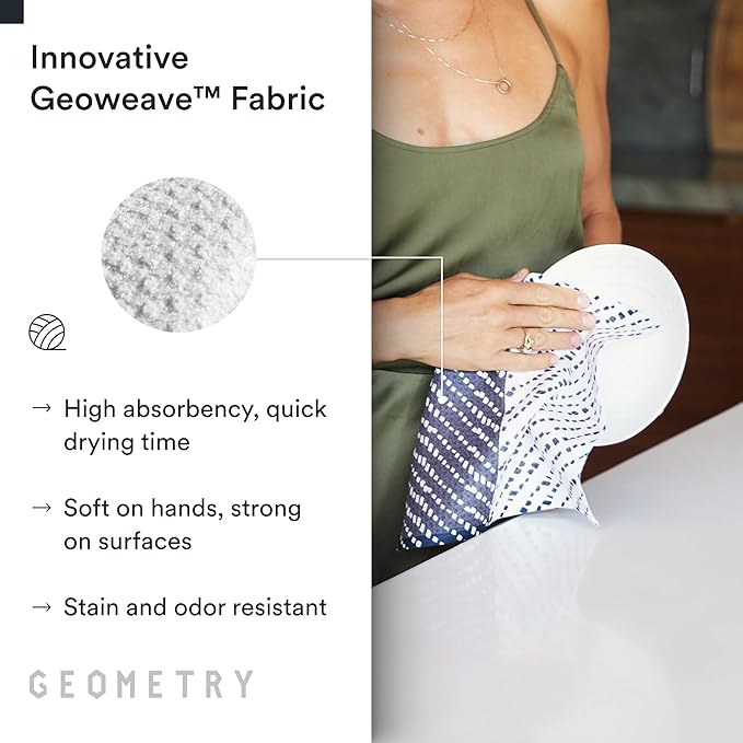 GEOMETRY Kitchen Dish Cloths - Quick Dry Dishcloths for Kitchen - Premium Dish Rags with Geoweave - 3-Pack Set This and That