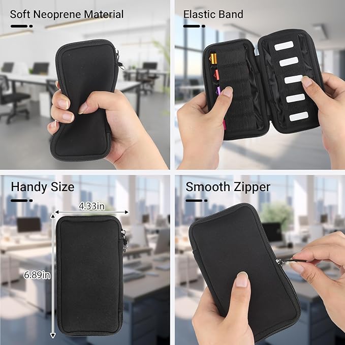 vellgo USB Flash Drive Case Soft Material Thumb Drive Holder case, USB Drive Holder Organizer, Portable Electronic Accessories Bag for USB Memory Stick with 10 Slots