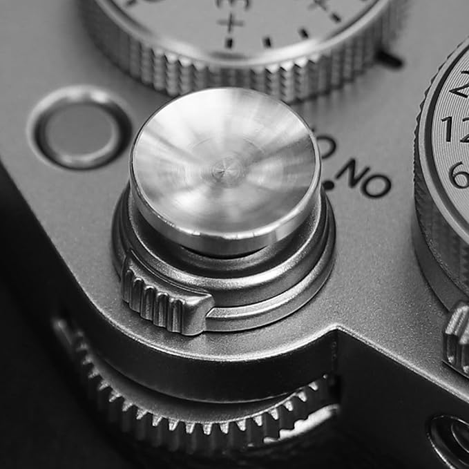 Haoge 12mm Metal Shutter Release Button for Fujifilm XT5 X-Pro3 XT50 GFX100RF XE5 Nikon Zf DF and Leica Q3 43 M10 M-11 Concave Surface Silver,New Version: Diameter 12mm