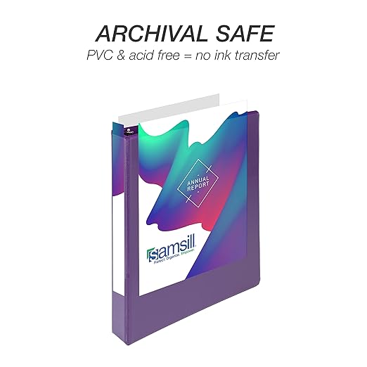 Samsill Durable 1 inch 3 Ring Binder, Made in USA, D Ring Binder, FSC 100% Recycled Chipboard, Purple