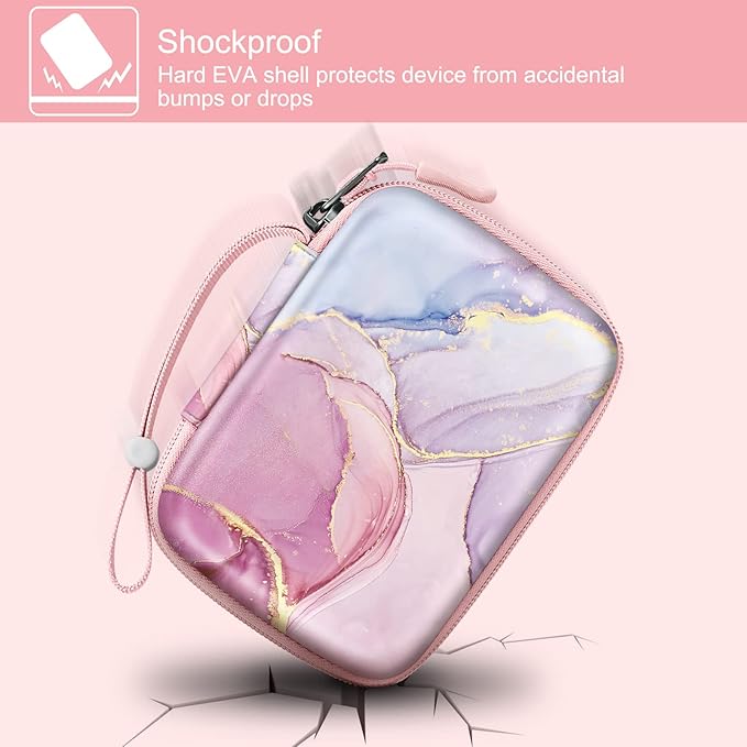 FINTIE Kids Camera Case Compatible with Goopow/Seckton/Dylanto/Mgaolo/Masterbee/CIMELR/Desuccus Kids Digital Camera Toys, Children Carrying Bag, Birthday Festival Gift, Dreamy Marble