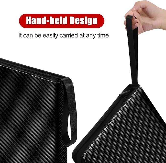 eTone Film Negative Storage Box, Black PU Leather, 13.18x7.08x1.96 Inch, 3-Ring Binder Album with Velvet Lining for 35mm 120 4x5 8x10 Negatives