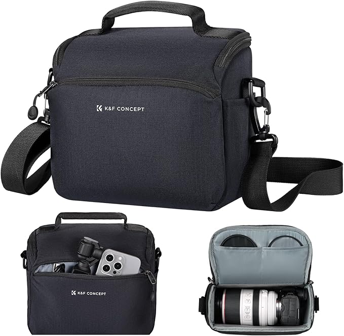 K&F CONCEPT Camera Sling Bag Small Crossbody Camera Case DSLR/SLR/Cute Compact Shoulder Photography Bags for Photographers