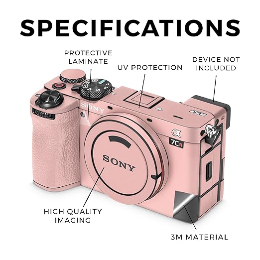 Camera Skin Compatible with Sony Alpha 7CR Camera (2023) - Solid Blush - Premium 3M Vinyl Protective Wrap Decal Cover - Easy to Apply | Crafted in The USA by MightySkins